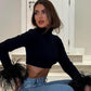 Basic Black Turtleneck-Shirts for Women