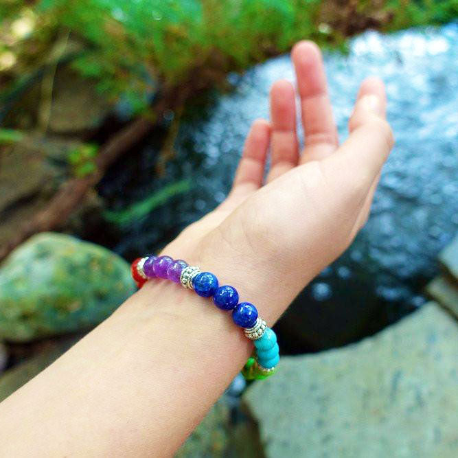 Align Yourself 7 Chakra Healing Crystals Bracelet