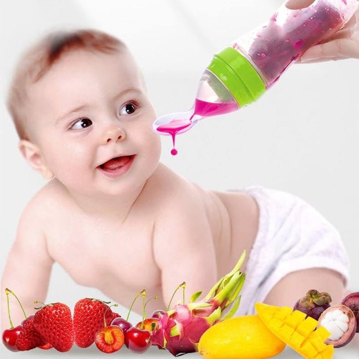 Silicone Feeding Bottle with Spoon