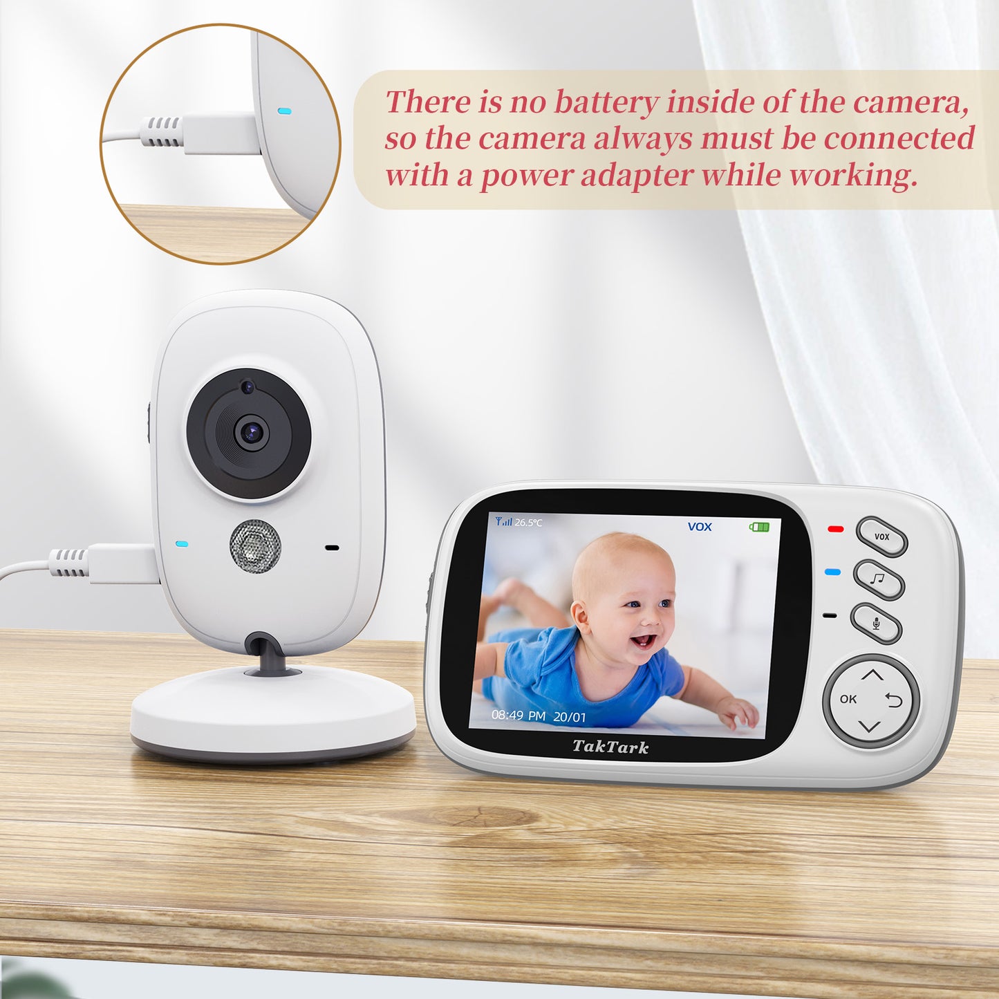 3.2-inch Wireless Video Baby Monitor